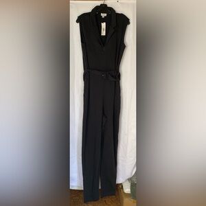TEREA by Andrea Pitter Women's Black Belted Jumpsuit Size XL